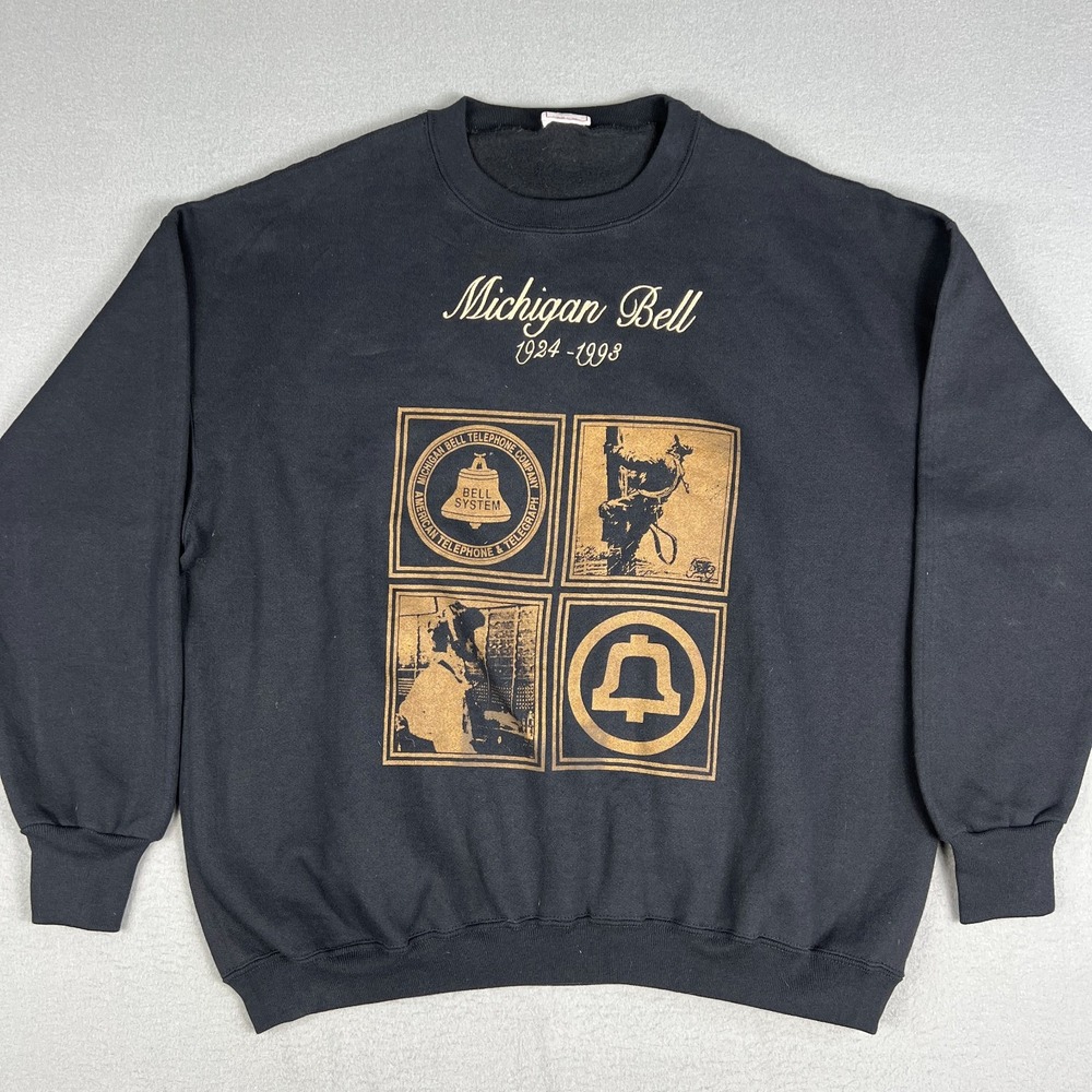 VTG Michigan Bell Sweatshirt Mens XXL Embroidered 1990s Telephone Company USA